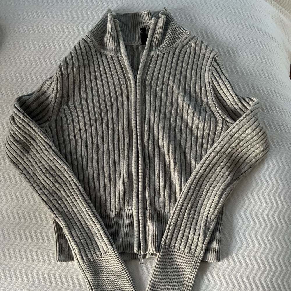 Grey zip up sweater